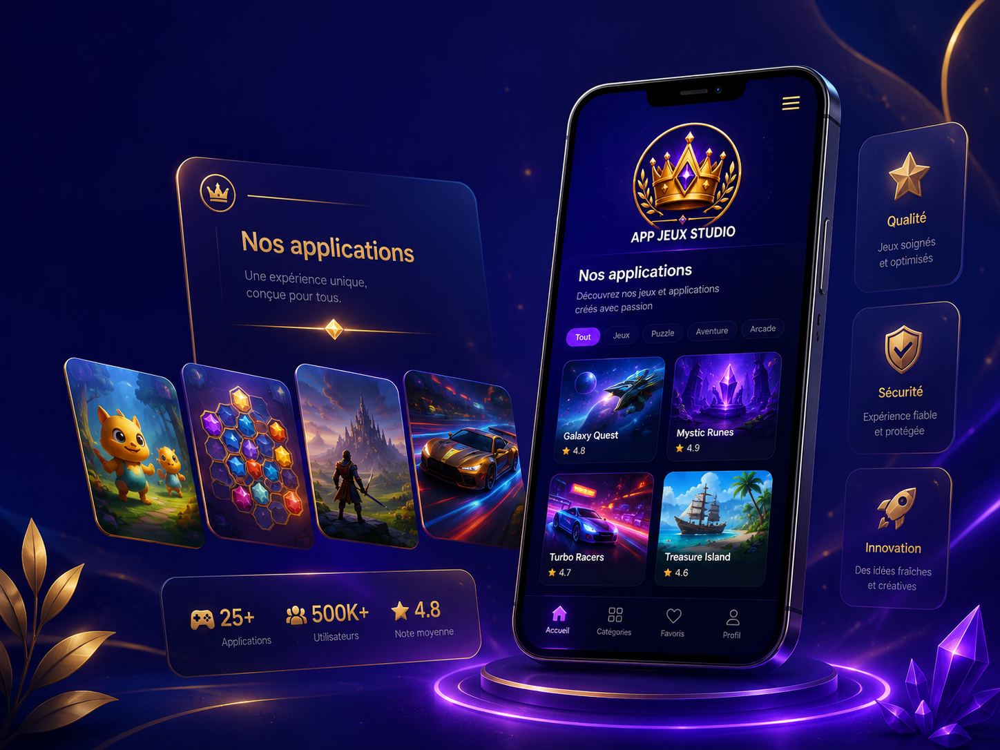 Présentation des applications APP JEUX STUDIO